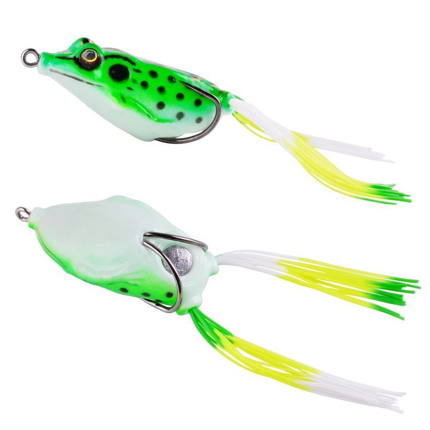 Aorace 5g-15g Frog Soft Fishing Lures Double Hooks Top water Ray Frog Artificial Minnow Crank Bait Silicone Artificial Wobbler