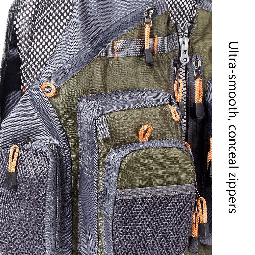 Bassdash Breathable Fishing Vest Outdoor Sports Fly Swimming Adjustable Vest Fishing Tackle