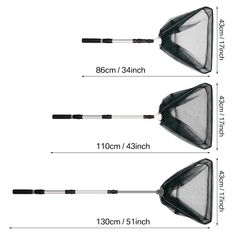 130CM Aluminum Alloy Fishing Net Telescoping Foldable Landing Net Retractable Pole for Carp Fishing Tackle Catching Releasing 130CM Aluminum Alloy Fishing Net Telescoping Foldable Landing Net Retractable Pole for Carp Fishing Tackle Catching Releasing