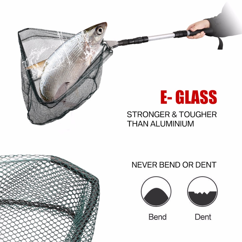130CM Aluminum Alloy Fishing Net Telescoping Foldable Landing Net Retractable Pole for Carp Fishing Tackle Catching Releasing