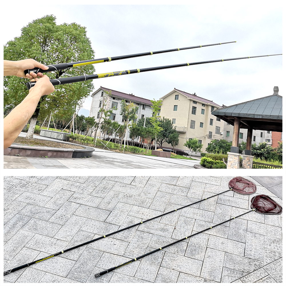 BAKAWA Fishing Net Telescoping Foldable Landing Net Pole Lightweight Carp Carbon Folding Sea Hand Dip Net 3M/4M/2.1M Tackle
