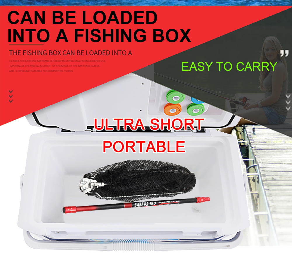 BAKAWA Fishing Net Telescoping Foldable Landing Net Pole Lightweight Carp Carbon Folding Sea Hand Dip Net 3M/4M/2.1M Tackle