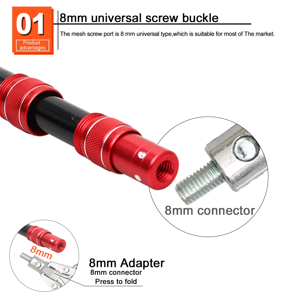 BAKAWA Fishing Net Telescoping Foldable Landing Net Pole Lightweight Carp Carbon Folding Sea Hand Dip Net 3M/4M/2.1M Tackle