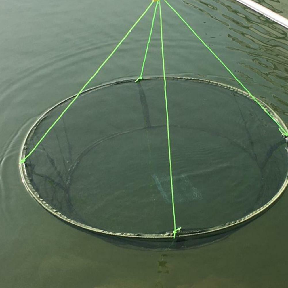 Foldable Drop Net Fishing Landing Prawn Bait Crab Shrimp Pier Harbour Pond Mesh for Vertical Shore Use
