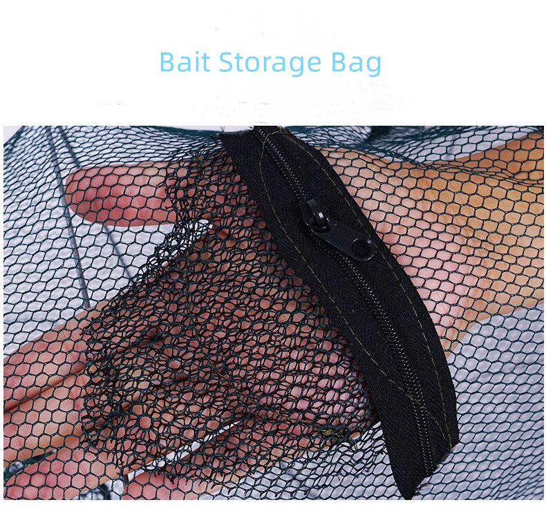 Shrimp Fish Trap Telescopic Folding Fishing Net Mesh Fishnet Cage with Feeder Creel Fordable Carpfishing Crayfish Catcher