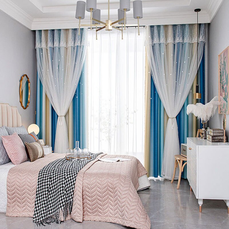 Stars Hollow Curtains Roman Shutter Lace Tulle Double Layer Window Curtains Girls Decor Bedroom Living Room Interior Home Decor Stars Hollow Curtains Roman Shutter Lace Tulle Double Layer Window Curtains Girls Decor Bedroom Living Room Interior Home Decor