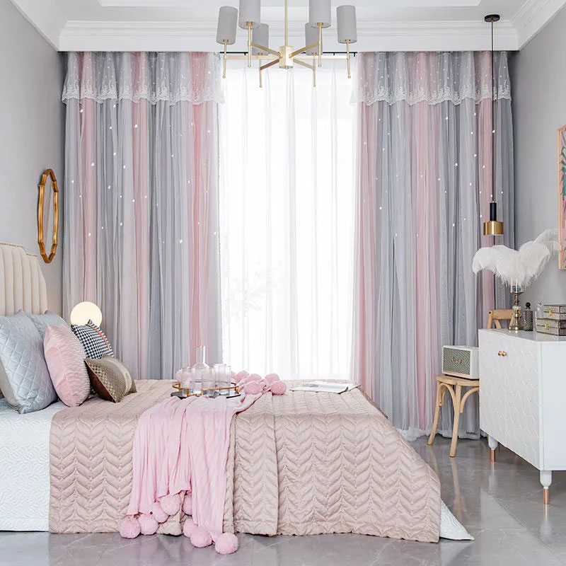 Stars Hollow Curtains Roman Shutter Lace Tulle Double Layer Window Curtains Girls Decor Bedroom Living Room Interior Home Decor Stars Hollow Curtains Roman Shutter Lace Tulle Double Layer Window Curtains Girls Decor Bedroom Living Room Interior Home Decor