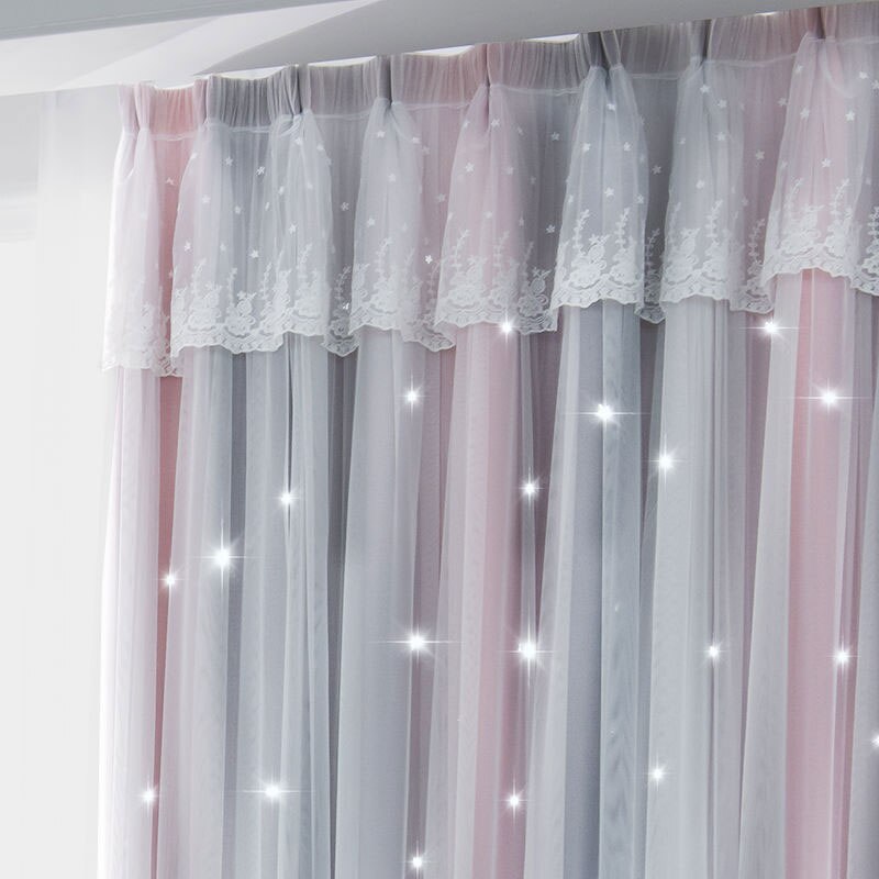 Stars Hollow Curtains Roman Shutter Lace Tulle Double Layer Window Curtains Girls Decor Bedroom Living Room Interior Home Decor Stars Hollow Curtains Roman Shutter Lace Tulle Double Layer Window Curtains Girls Decor Bedroom Living Room Interior Home Decor