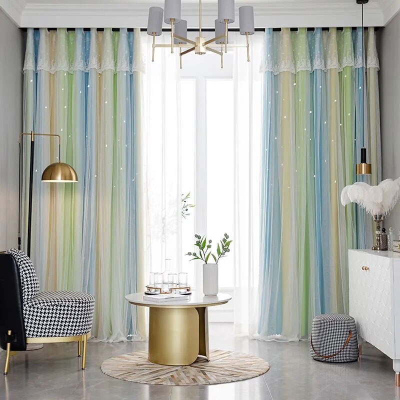Stars Hollow Curtains Roman Shutter Lace Tulle Double Layer Window Curtains Girls Decor Bedroom Living Room Interior Home Decor Stars Hollow Curtains Roman Shutter Lace Tulle Double Layer Window Curtains Girls Decor Bedroom Living Room Interior Home Decor