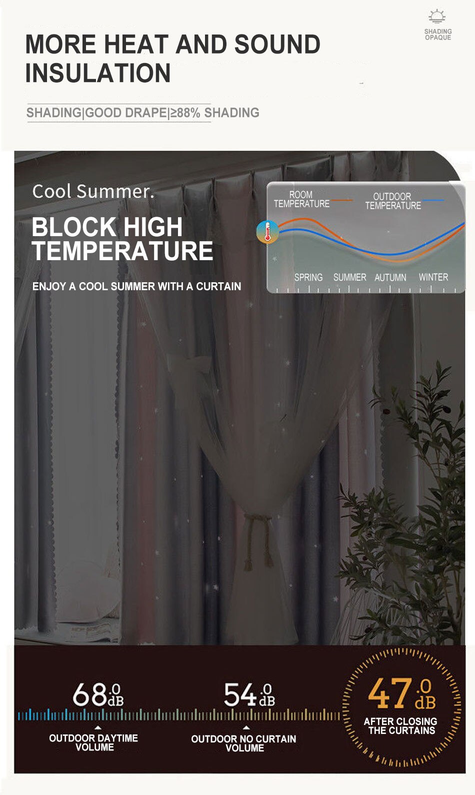 Stars Hollow Curtains Roman Shutter Lace Tulle Double Layer Window Curtains Girls Decor Bedroom Living Room Interior Home Decor