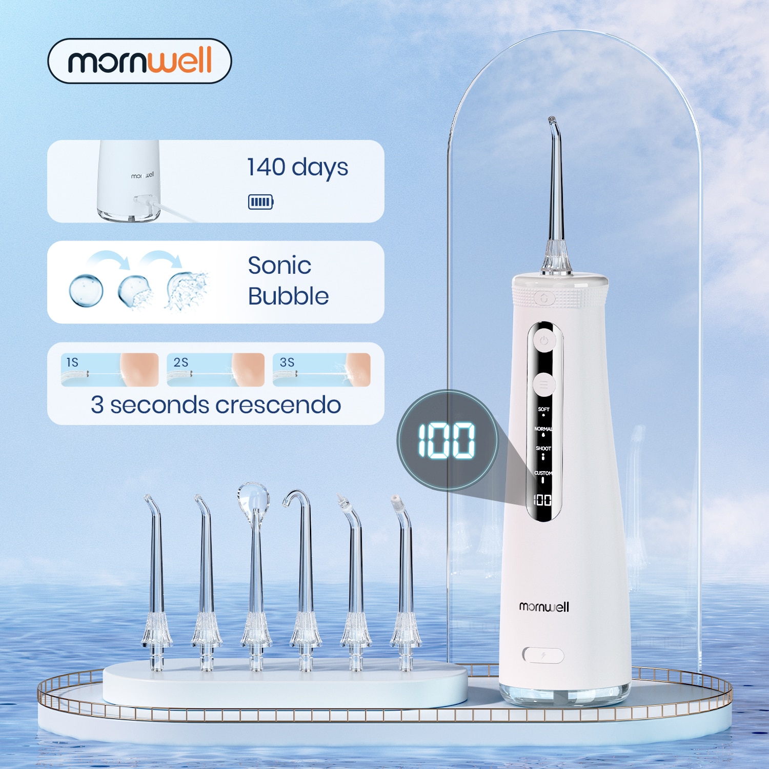 Mornwell 5032 Oral Irrigator Dental Teeth Whitening Home Appliance Sonic Water Flosser 270ML Tank Teeth Cleaner Dental Water Jet Mornwell 5032 Oral Irrigator Dental Teeth Whitening Home Appliance Sonic Water Flosser 270ML Tank Teeth Cleaner Dental Water Jet