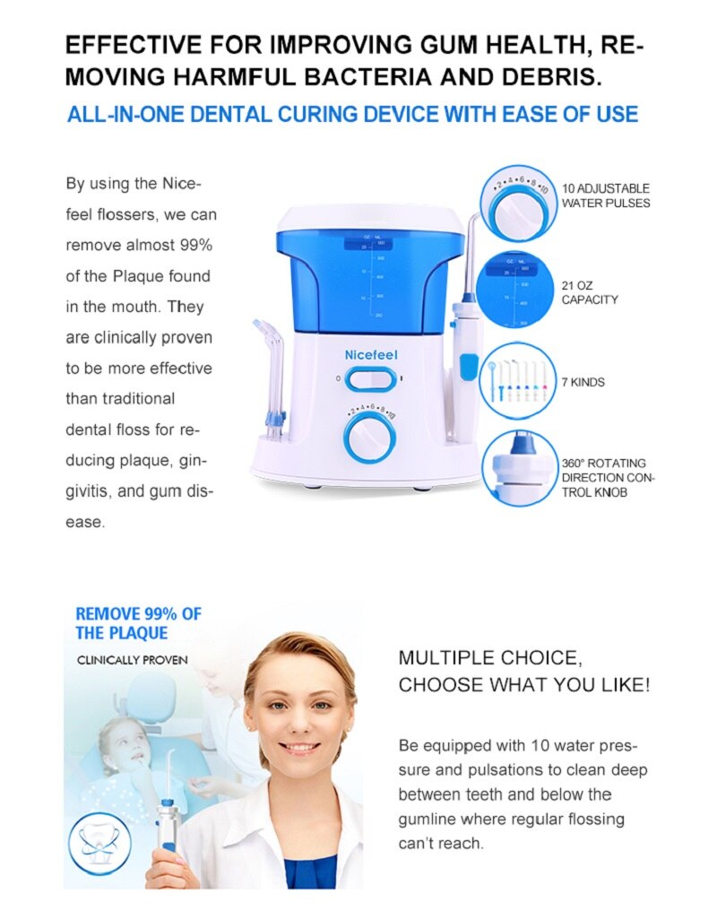 600ML Electric Dental Floss Oral Irrigator for Household Use Portable Tabletop Suitable For 7 Dental Floss Teeth  For Homeuse