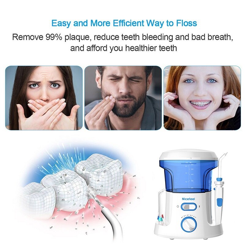 600ML Electric Dental Floss Oral Irrigator for Household Use Portable Tabletop Suitable For 7 Dental Floss Teeth  For Homeuse