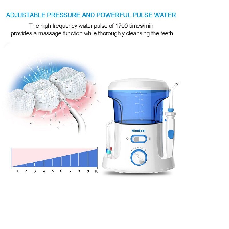 600ML Electric Dental Floss Oral Irrigator for Household Use Portable Tabletop Suitable For 7 Dental Floss Teeth  For Homeuse