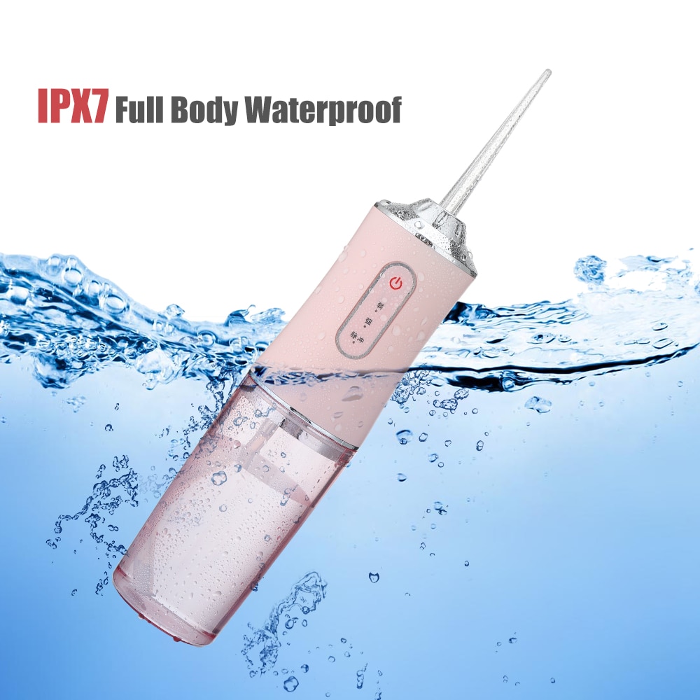 Oral Irrigator Portable Dental Water Flosser USB Rechargeable Water Jet Floss Tooth Pick 4 Jet Tip 220ml 3 Modes IPX7 1400rpm Oral Irrigator Portable Dental Water Flosser USB Rechargeable Water Jet Floss Tooth Pick 4 Jet Tip 220ml 3 Modes IPX7 1400rpm